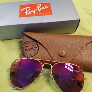Ray Ban Aviator Sunglasses RB3025 Pink NEW